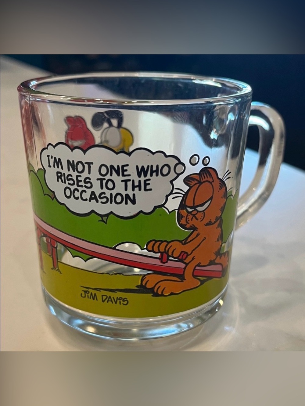 Vintage Garfield Glass Mug